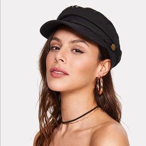 Black Cabby Cabbie Bakerboy Hat One Size